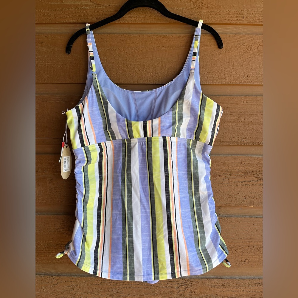 Prana Multicolor Striped Tankini Top in Yellow, Blue, Green, White new w/out tag - Picture 2 of 9